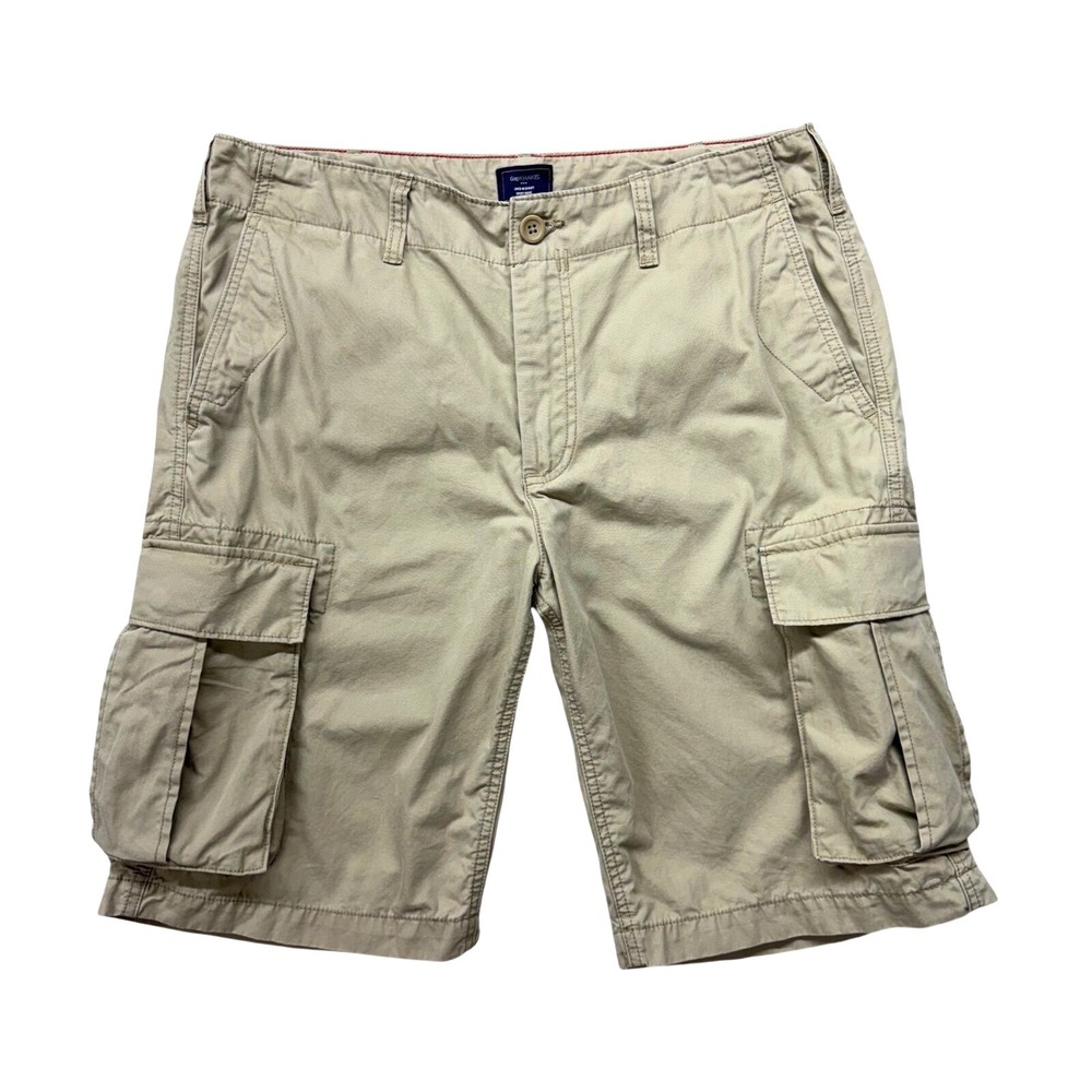 Gap Mens Lived In Cargo Shorts Khaki Tan Cotton Size 34 339933-00 Gorpcore